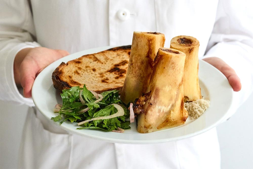 Bone marrow and parsley salad at St John