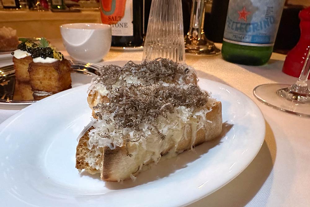 The Dover (Mayfair) - Quattro formaggi ‘on toast’ with crispy focaccia and black truffle