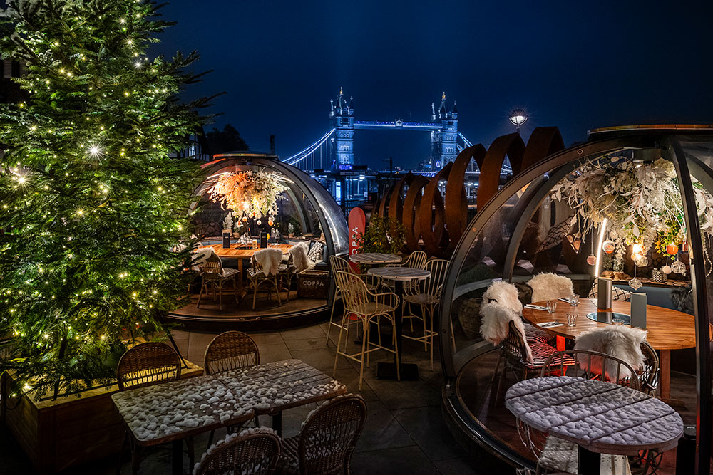 London's best winter terraces - Coppa Club's snowy igloos