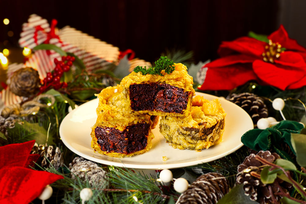 fried christmas pudding at poppies