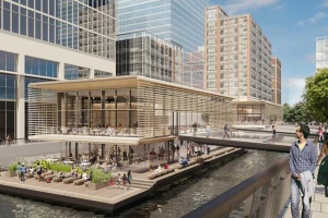 Hawksmoor Wood Wharf is their Canary Wharf restaurant - floating on the river